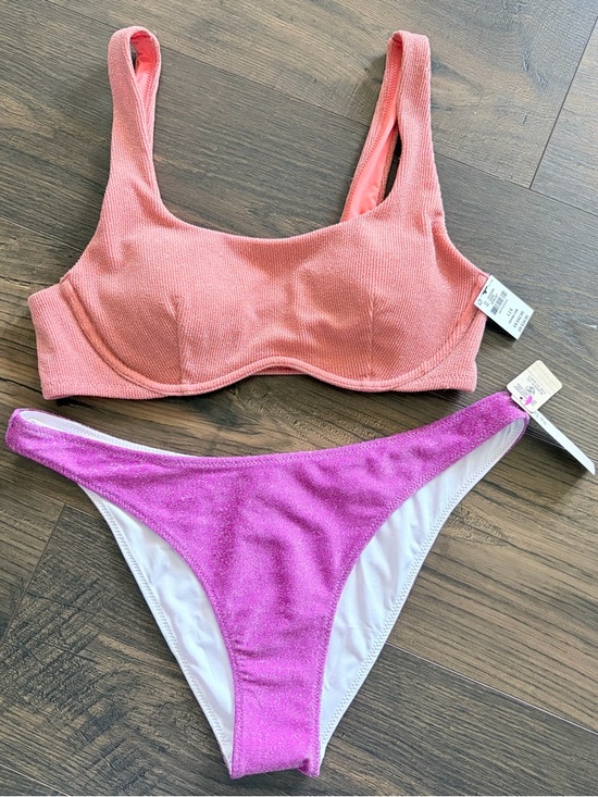PINK Victoria's Secret Other - NWT PINK Victoria’s Secret Shimmer Colorblock Bikini Set Large
